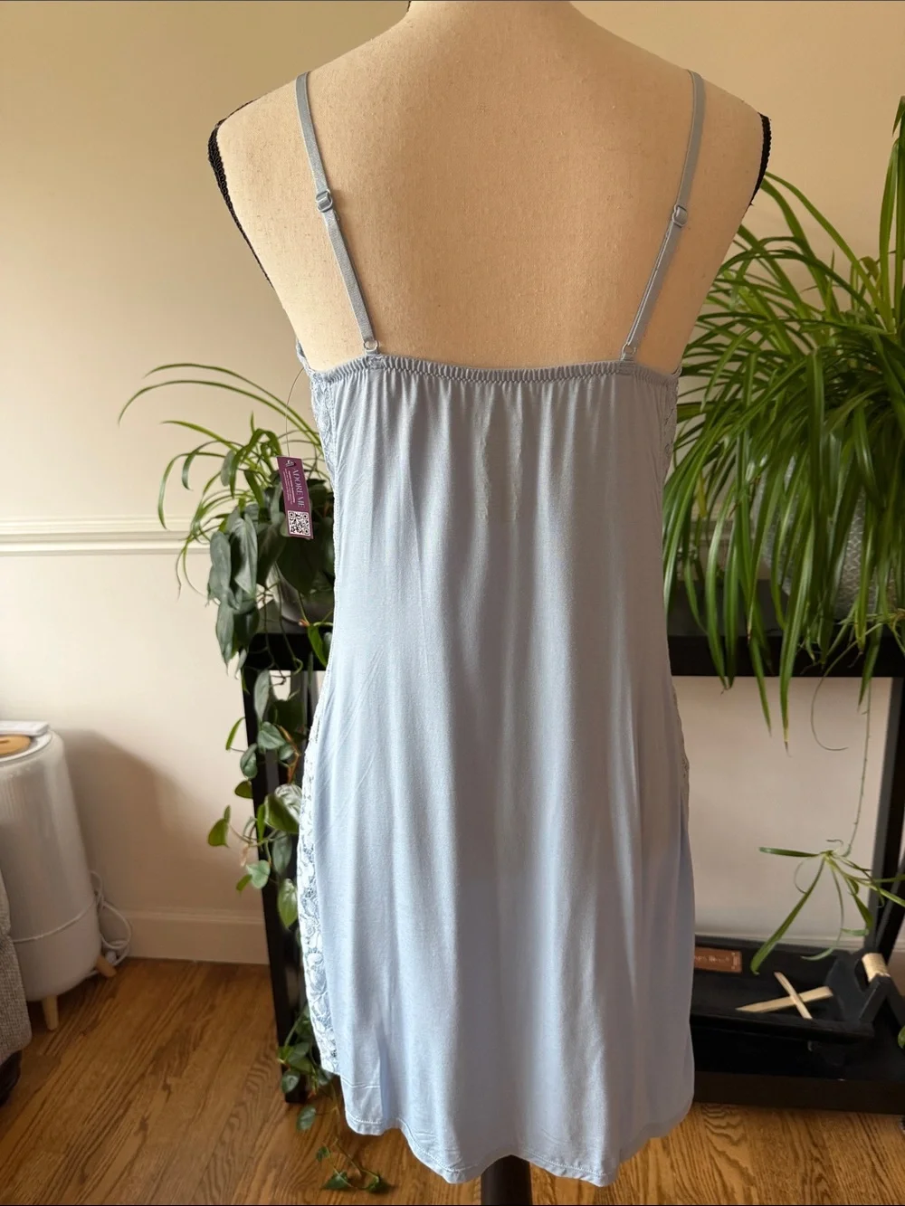 Adore Me Light Blue Lace-Trim Chemise